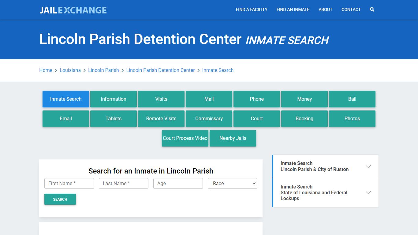 Lincoln Parish Detention Center Inmate Search - Jail Exchange